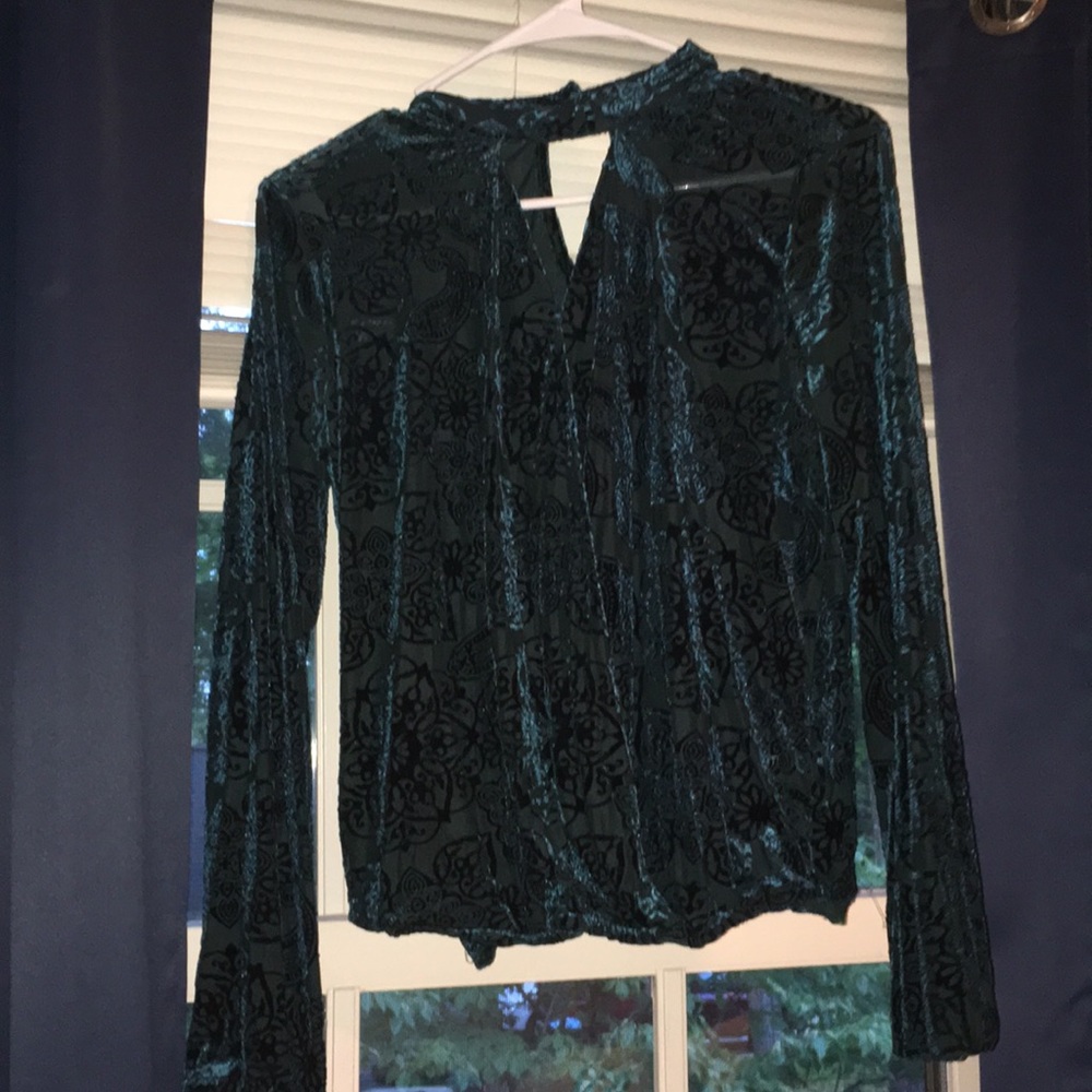 Velvet green blouse